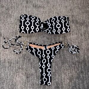Stylish Black and White Bikini Set